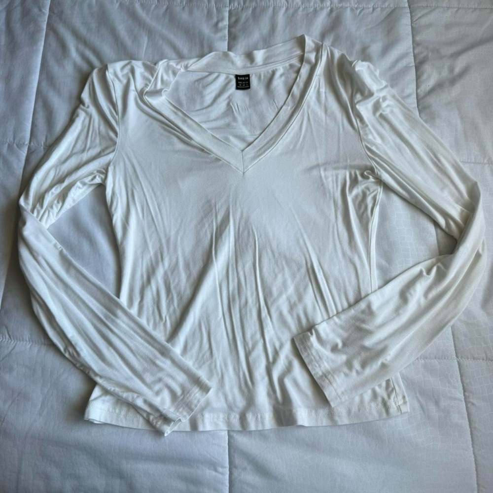 SHEIN white basic long sleeve
